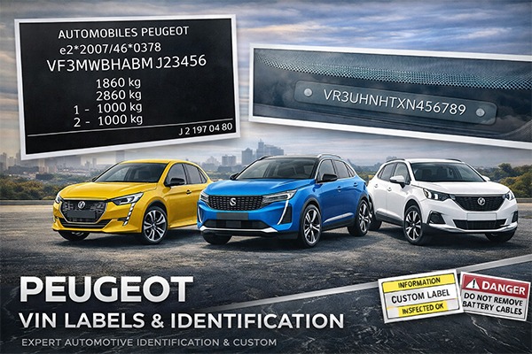 Peugeot VIN labels