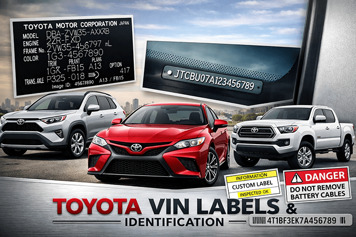 Toyota VIN labels