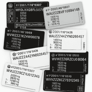 VIN Labels Door Pillar
